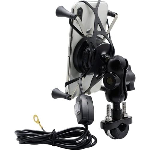 Jadkinsta Generic Quality Plastic Motorcycle Handlebar Rail Mount Cell Phone Smartphone Holder for iPhone 1 Inch Mounts