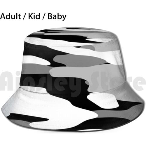 Military Army Camouflage White And Black Military Army Pattern Sun Hat Foldable UV Protection Camouflage Military