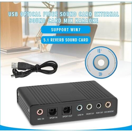 Pohiks 1pc High Quality USB Sound Card 6 Channel USB 5.1 Optical External Audio Adapter For PC Laptop Computer