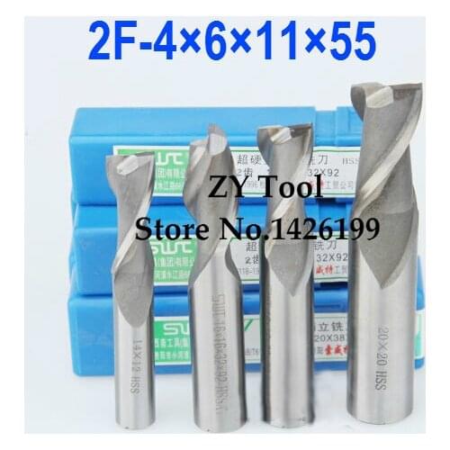 10pcs/set 4.0MM 2 Flute HSS & Aluminium endmill milling cutter CNC Bit Milling Machine tools Cutting tools.Lathe Tool,router bit