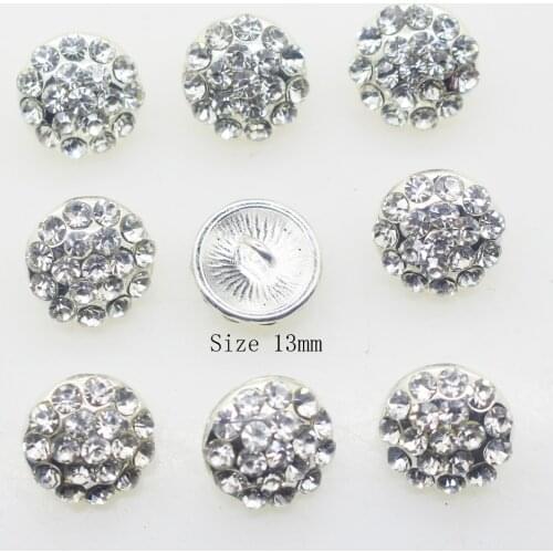 10pcs/lot 13mm Round diamond alloy buckle, wedding decoration flowers invitation accessories