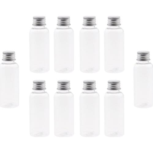 10 Packs Clear Empty Plastic Bottle Screw Cap Condiment Lotion Storage Vials