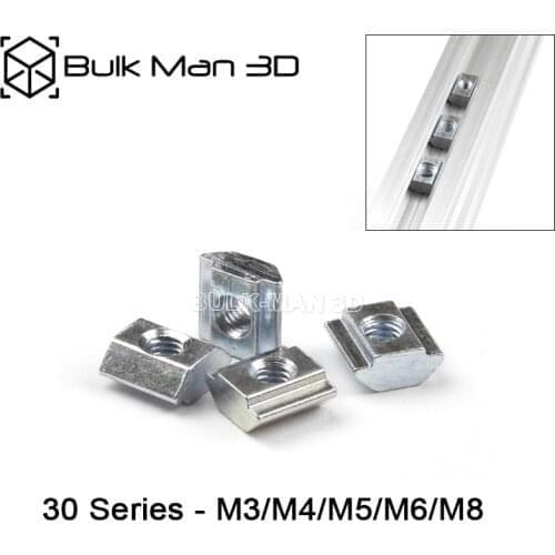 1000pcs/lot 3030 M3/M4/M5/M6/M8 Sliding T-Nut T Block Square Nuts T-Track Sliding Hammer Nut for Fastener Aluminum Profile