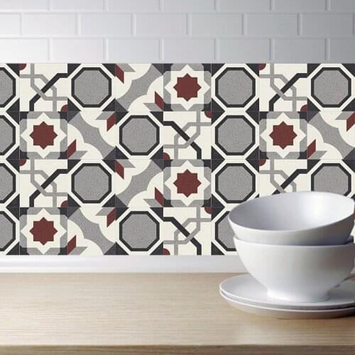100x20cm Geometric Style Mosaic Retro Tile Sticker Home Decor PVC Adhesive Wallpaper Bathroom Decor Art Mural Poster