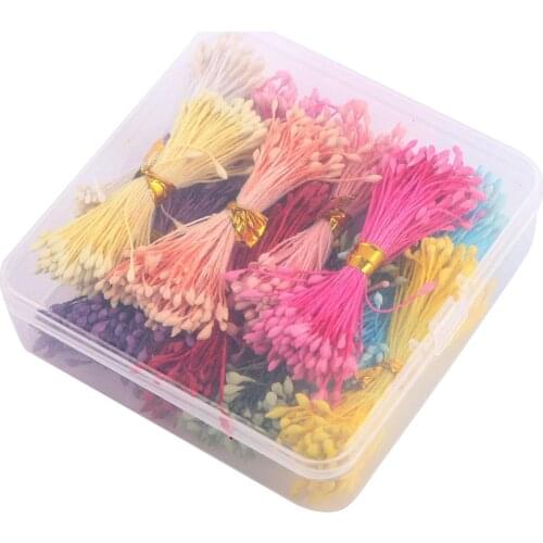 1100PCS Pearl Double Head Floral Flower Stamens for Flower Making DIY Cake