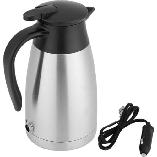 12V 1000ML Stainless Steel Car Electric Heating Mug Drinking Cup Travel Kettle for Water Tea Coffee Milk
