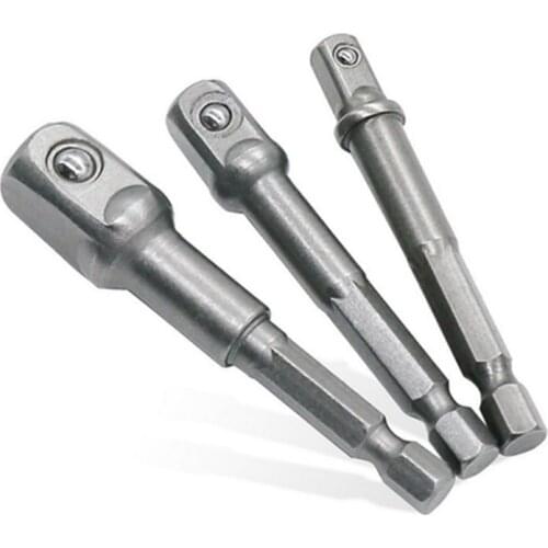 3pcs 1/4" 3/8" 1/2" Driver Adapter Hex Wrench Extension Drill Bits Socket Adapter Power Extension Bit Set for Drills Nut Driver