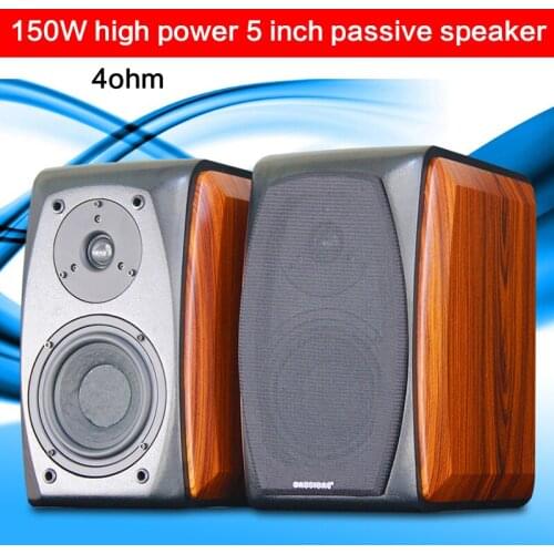 150W Household 5 Inch Passive Fever HIFI Speaker High-power Bookshelf Audio, Amplifier Monitor Living Room Front Desktop Speaker