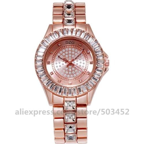 50pcs/Lot Fashion Rhinestone Watch For Women Luxurious With Square Diamond Dial Quartz Steel Belt WristWatch Relógio Wholesale