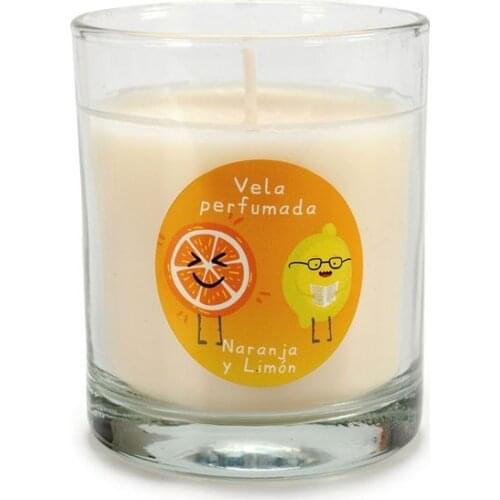 Scented Candle Orange Lemon Crystal Glass