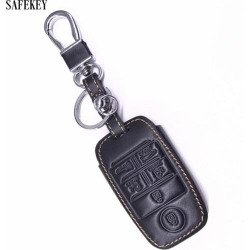 Genuine Leather Car Key Cover Cases Fob Holder For Kia Sedona Smart Keys Keychain with key Ring Car Styling