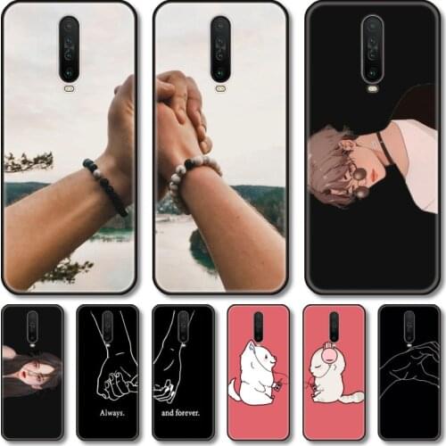 Couple pattern Phone Case For XiaoMi Redmi Note 10S 9S 8 7 6 A Pro Anime Black Cover Silicone Back Pretty tpu