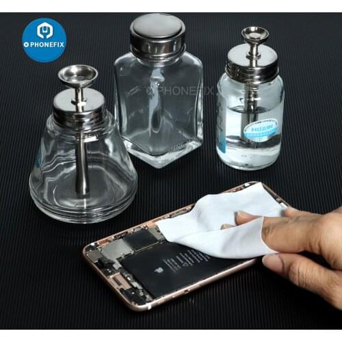 PHONEFIX 100ml Cell Phone Repair Glass Bottle Pump Dispenser for Acohol Acetone Cleanser Polish Remover makeup remover Tool
