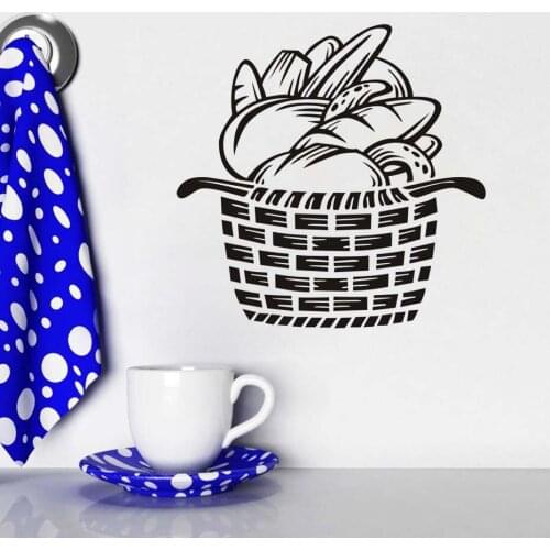 Breads In The Basket Wall Stickers Home Decor Decals For Kids Room TV Kitchen Tile Vinyl Decoration Removable YY309