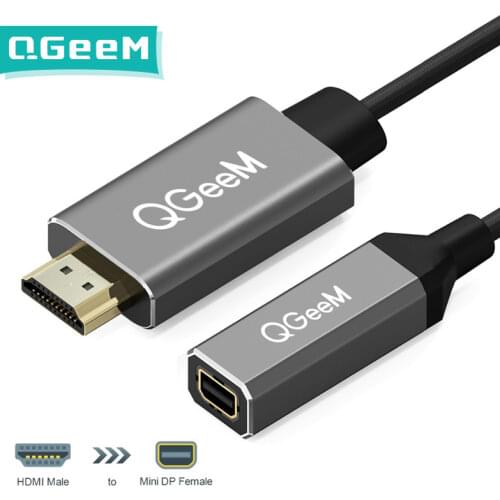 QGeeM HDMI to Mini DisplayPort Converter Adapter Cable 4K x 2K HDMI to Mini DP Adaptor for HDMI Equipped Systems Mini DP to HDMI