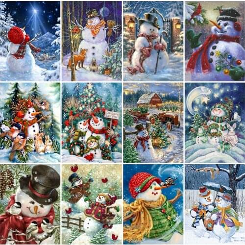 Evershine 5D DIY Diamond Painting Snowman Mosaic Diamond Embroidery Christmas Picture Rhinestones Cartoon New Arrival Home Decor
