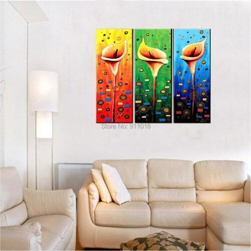 Colourful Flowers Painting Hand Painted Wall Abstract Home Decor Oil Painting On Canvas Pictures No Frame Living Room Paintings