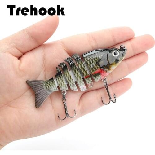 TREHOOK 8cm 10g Multi Jointed Swimbait Pike Jerkbaits Fishing Lures Wobblers Artificial Bait for Sinking Minnow Lure Crankbait