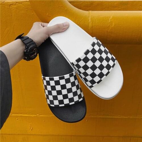 2021 Summer Slippers for Men Flip Flops Male Couple Slides Soft Black White Stripes EVA Casual Summer Slipper Bathroom Slides