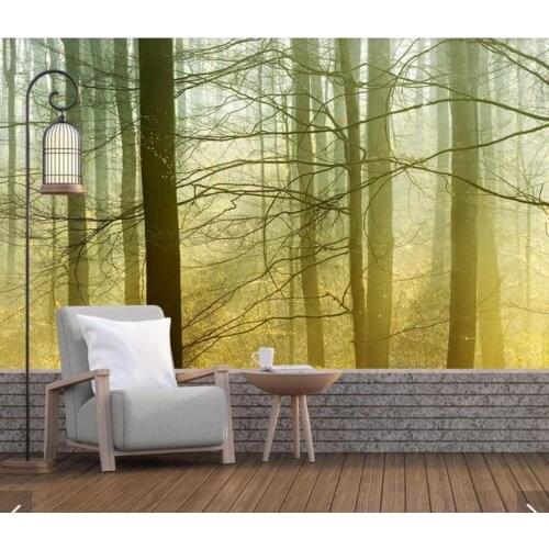 Nature Misty Forest Wall Paper Roll Mural for Living Room Sofa TV Background Wall Covering 3d Photo Wallpaper Murals Wall Paper