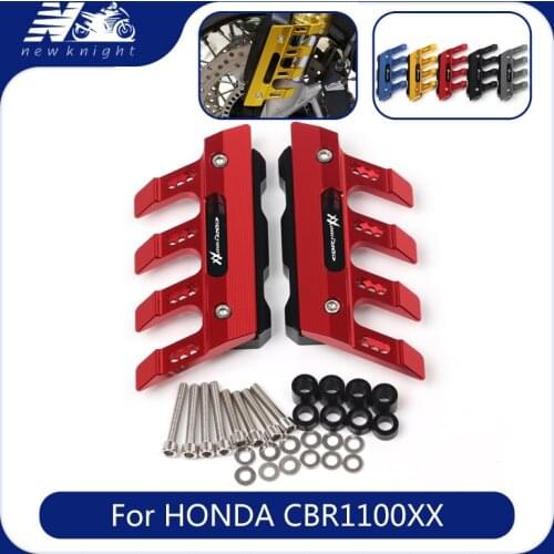With Logo For Honda CBR 1100XX CBR1100XX Motorcycle Accessories CNC Aluminum Front Mudguard Anti-Drop Slider Protector Cover