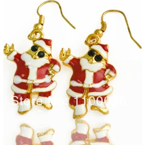 Merry christmas Earings Fashion Jewelry Santa Claus Ear Stud for women Christmas gifts Rhinestone Earrings E0003