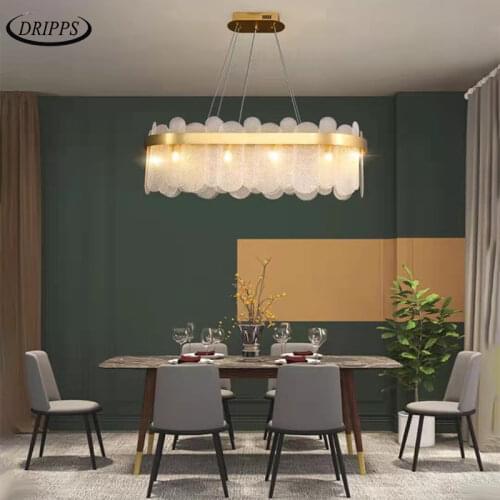 Nordic style LED villa living room crystal chandelier bedroom lighting hotel frosted chandelier factory direct sales