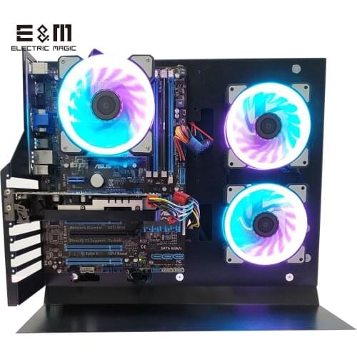 MATX ATX PC Open Frame Test Bench Chassic Air Case Alloy Bracket Games Geek for HDD SSD Graphics Card Water Cooling Fan