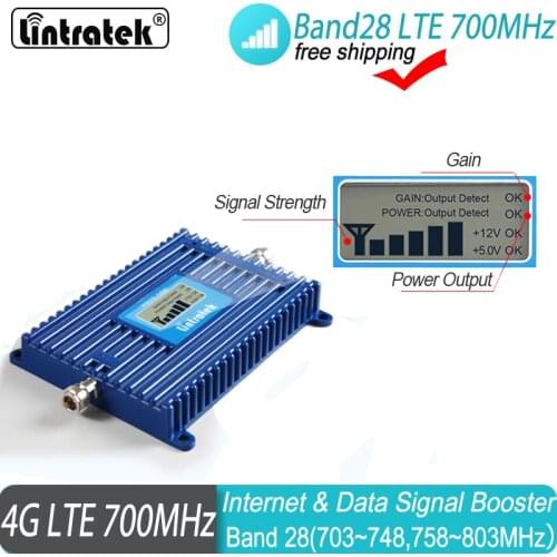 Free Shipping 700MHz Signal Booster Band 28 LCD Display Powerful Cell Phone 4G LTE 700 Signal Repeater Internet Amplifier#30