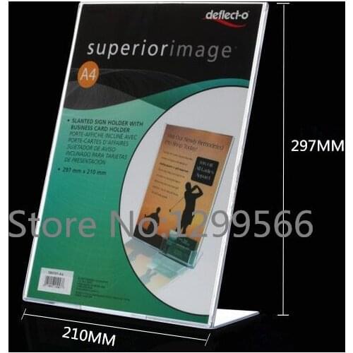 5pcs A4 Thickened Acrylic PriceTag Advertisement Poster Display stand table Desk menu Label sign tag Crystal Promotional cards