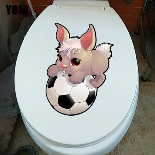 YOJA 16.7×23.5CM Naughty Rabbit Home Kids Room Wall Stickers WC Toilet Decor Home Accessories T1-2787