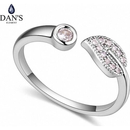 DANS Real Austrian Crystals Brand AAA Zirconia Micro Inlays Fashion Ring for women New Geometric 116272white