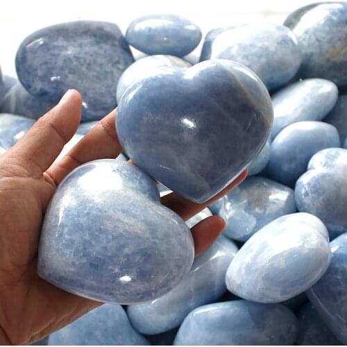 1 Kg good quality polished natural blue color celestite crystal stone heart