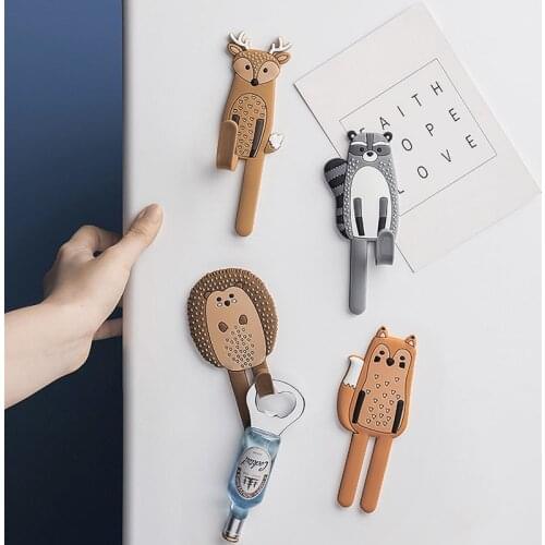 Cartoon Animal Fridge Sticker Souvenir Rabbit Bear Refrigerators Magnetic Sticker Children Toy Christmas Home Decoration 1pc