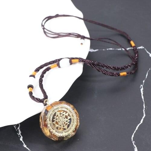 1PC NEW Orgonite Natural Tigers Eye Stone Seven Chakra Pendant Necklace For Women Men Jewelry Accessories Decor Gift