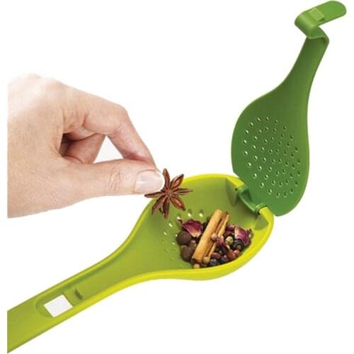 1PC PP Seasoning Spice Tea Filter With Cover Kitchen Skimmer Soup Spice Strainer Colander Handle Cooking Tool Food-grade J25