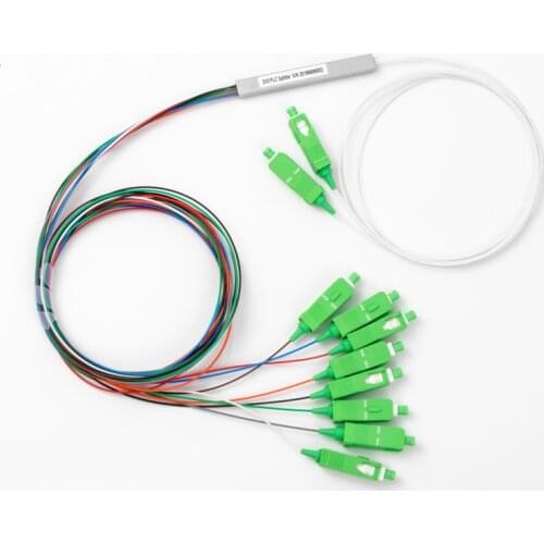 10pcs/lot 2*8 Fiber mini optical splitter steel tube with SC/APC connector PLC optical splitter