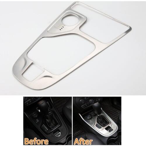 4 Drive central dashboard Central Console Cover Trim Panel Stainless Steel Frame Decoration Fit Cherokee 2014-2016