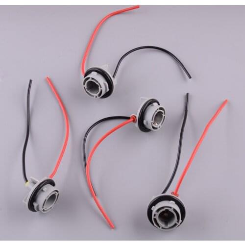 4Pcs Turn Signal Lights Female Socket Wiring Harness Plug Adapter 12V Fit for blubs 1156 7506 7225 7527 BA15S S25 P21W 1073 1093