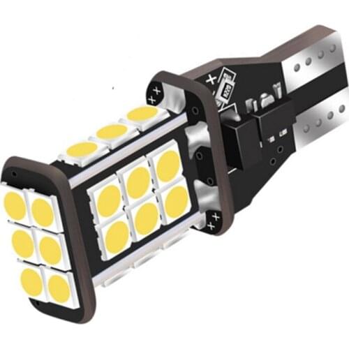 50PCS T15 W16W Super Bright 24 SMD 3030 LED Auto Additional Brake Lamp CanbusNo Error Reverse Light Car Daytime Running Bulb