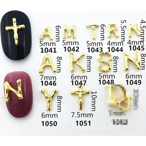 50pcs/pack metal nail art english letter “A M T R N K S”for jewelry nails sticker nail DIY decoration art tools