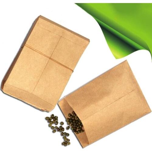 Kraft Paper Storage Bag 6*10cm 100 Pcs A Pack Envelope Multi-purpose Tea Fruit Storage Gift Bag Food Bag Seed Bag Small Pap C5T7