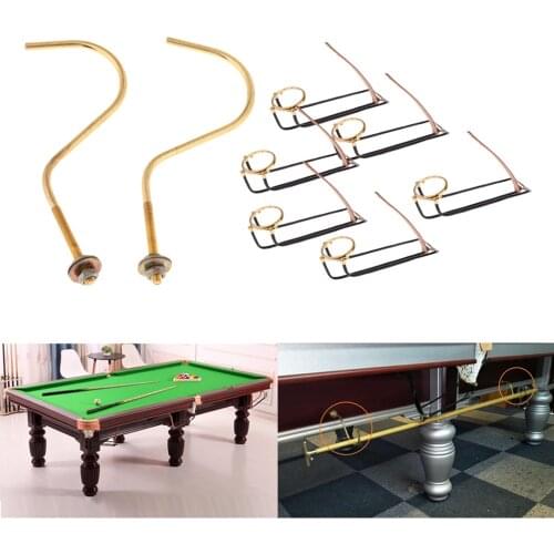 6Pcs Iron Billiard Pool Table Pocket Rail Replacement Snooker Accessories with Brass Billard Table Hook Cue Rack