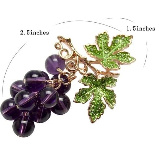 Summer Crystal Grape Brooches for Women Cute Luxury Brooch Pin Fashion Jewelry Elegant Wedding Brooch Bouquet Hot