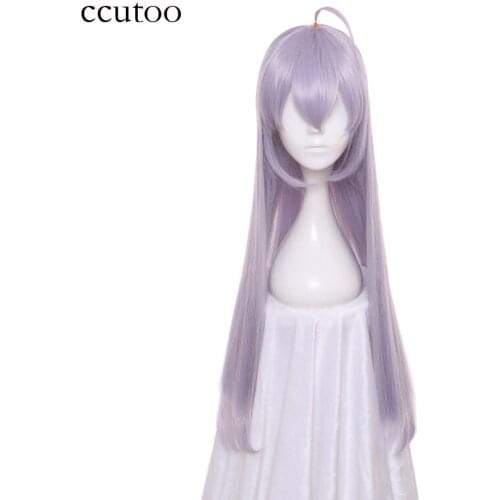 Ccutoo Akashic Records of Bastard Magic Instructor Sistine Fibel Long Straight Silver Grey Purple Mix Synthetic Cosplay Wig
