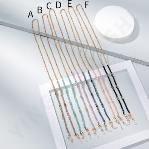 New Fashion Metal Crystal Sunglasses Mask Chains Lanyard For Women Men Black Eyeglasses Chains Anti-lost Earphone Holder Rope