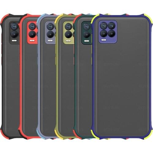 Realme8 Case Hard PC Matte Back Cover for Relme Realmi Relme 8 Pro 2021 4G 6.4' Airbag TPU Bumper Armor Shockproof Protect Coque