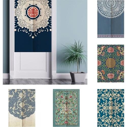 National Style Household Cloth Door Curtain Bedroom Kitchen Windbreak Blackout Curtain Partition Curtain Home Decoration