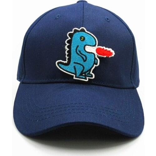 Cartoon Dinosaur Embroidery Cotton Baseball Cap Hip-hop Cap Adjustable Snapback Hats for Men and Women 354