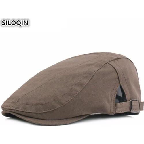 SILOQIN Men Spring Autumn Cotton Berets Adjustable Simple Solid Color Berets For Women Gorras Leisure Tourism Motion Tongue Cap